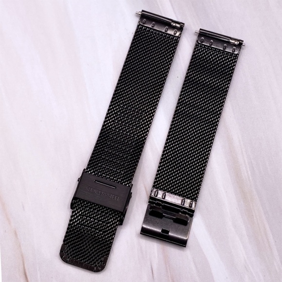 Black Plated Stainless Steel Mesh Watch Strap Quick Release 14mm 16mm 18mm 22mm - Picture 3 of 3